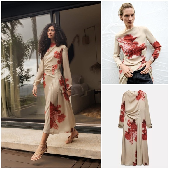 Zara Dresses & Skirts - ZARA ~ FLORAL PRINT DRESS ZW COLLECTION